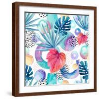 Abstract Tropical Geometric Pattern-tanycya-Framed Art Print