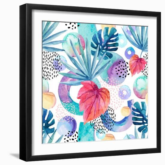 Abstract Tropical Geometric Pattern-tanycya-Framed Art Print