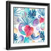 Abstract Tropical Geometric Pattern-tanycya-Framed Art Print