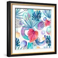 Abstract Tropical Geometric Pattern-tanycya-Framed Art Print