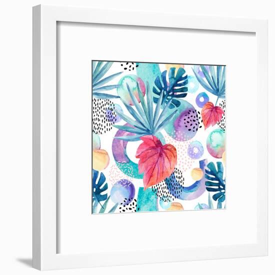 Abstract Tropical Geometric Pattern-tanycya-Framed Art Print