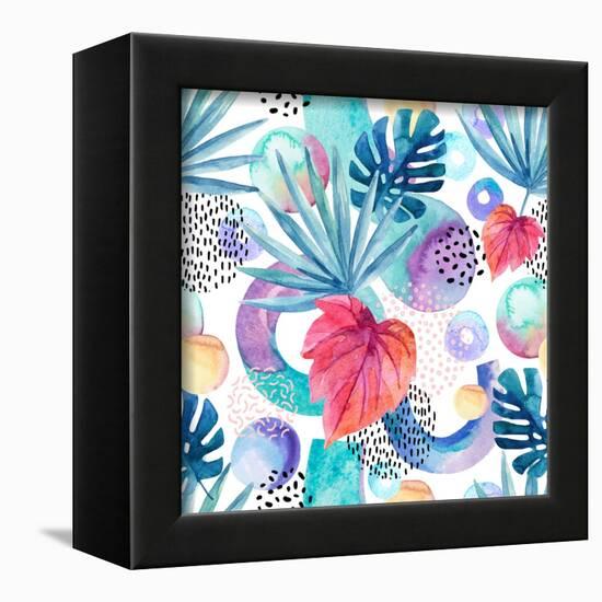 Abstract Tropical Geometric Pattern-tanycya-Framed Art Print