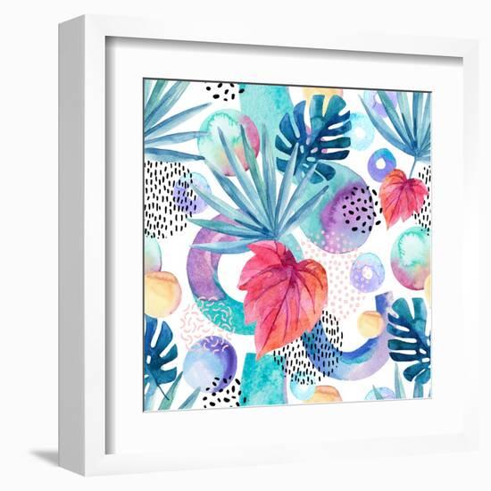 Abstract Tropical Geometric Pattern-tanycya-Framed Art Print