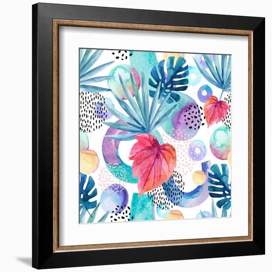 Abstract Tropical Geometric Pattern-tanycya-Framed Art Print