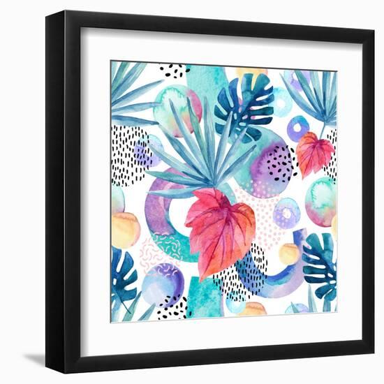 Abstract Tropical Geometric Pattern-tanycya-Framed Art Print