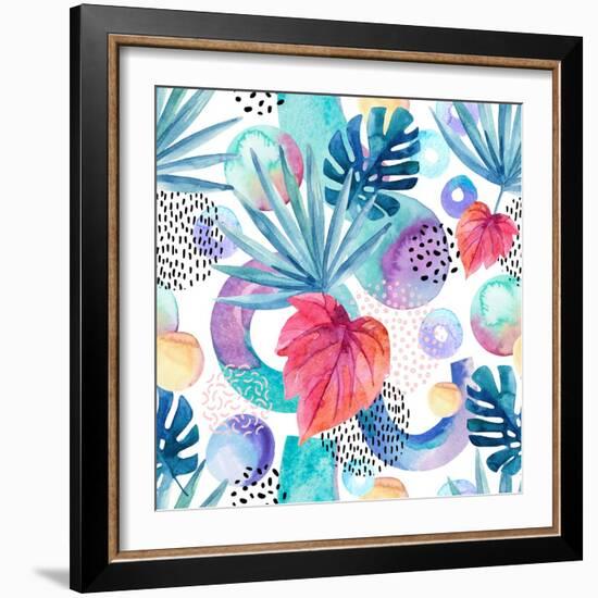 Abstract Tropical Geometric Pattern-tanycya-Framed Premium Giclee Print