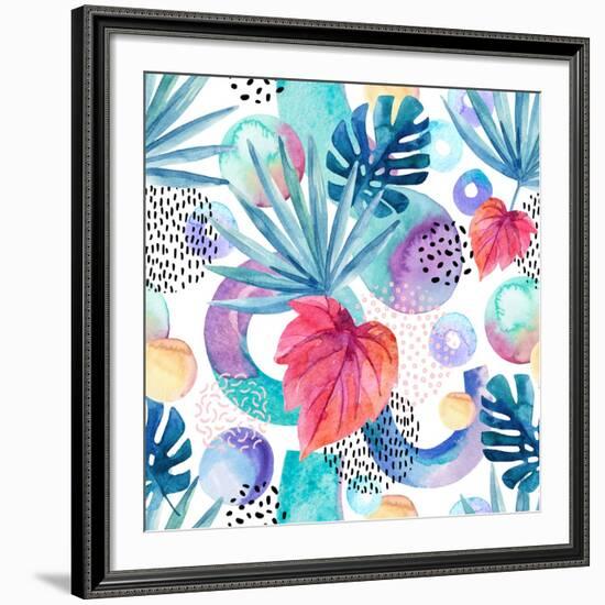 Abstract Tropical Geometric Pattern-tanycya-Framed Art Print