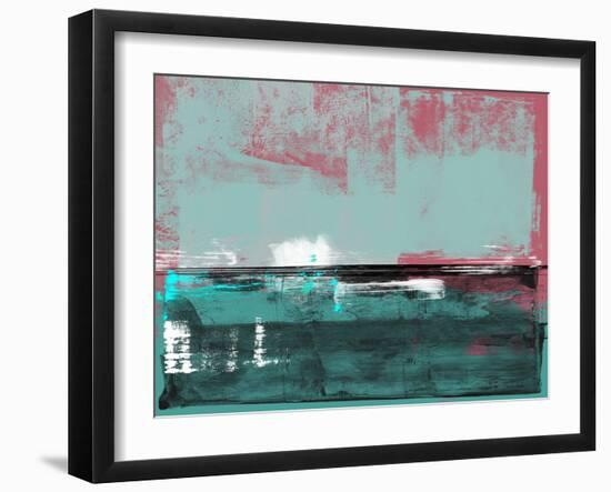 Abstract Turquoise and Indian Red-Alma Levine-Framed Art Print