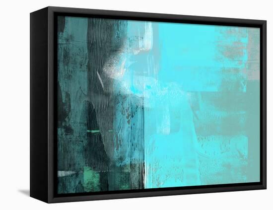 Abstract Turquoise Yellow and Green-Alma Levine-Framed Stretched Canvas