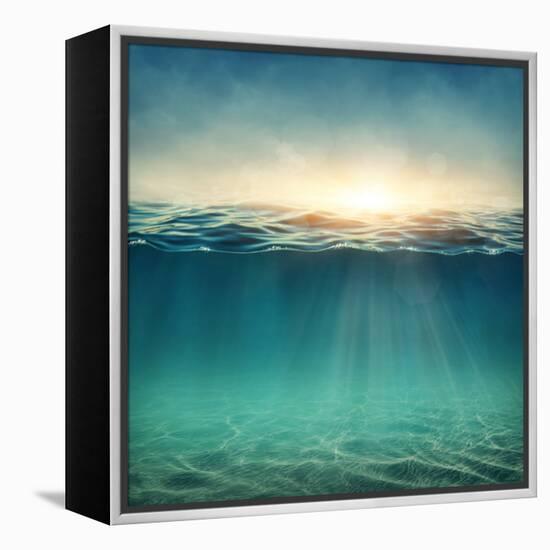 Abstract Underwater Background with Sunbeams-egal-Framed Premier Image Canvas