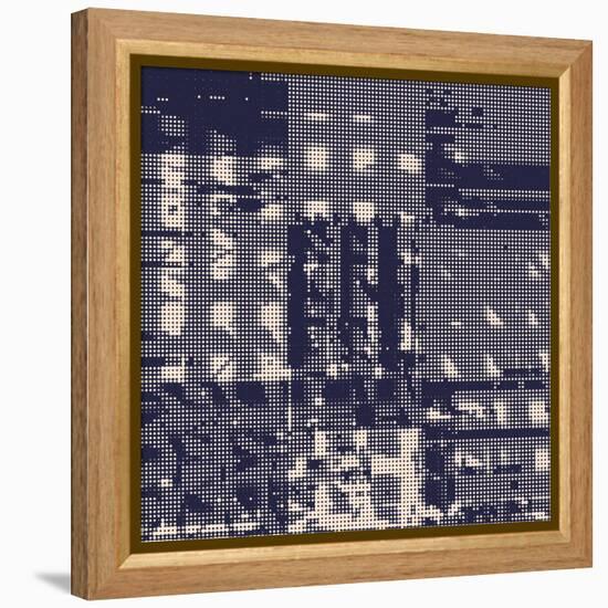 Abstract Vector Background. Squared Monochrome Raster Composition of Irregular Geometric Shapes.-Petr Strnad-Framed Stretched Canvas