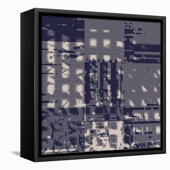 Abstract Vector Background. Squared Monochrome Raster Composition of Irregular Geometric Shapes.-Petr Strnad-Framed Stretched Canvas