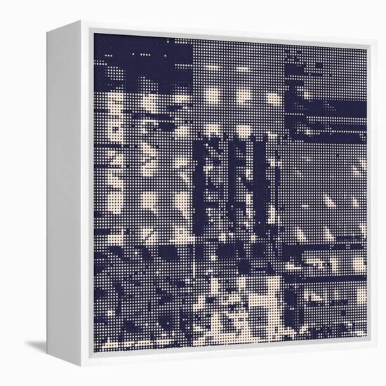 Abstract Vector Background. Squared Monochrome Raster Composition of Irregular Geometric Shapes.-Petr Strnad-Framed Stretched Canvas