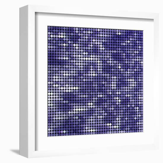 Abstract Vector Colored round Dots Background-Green Flame-Framed Art Print