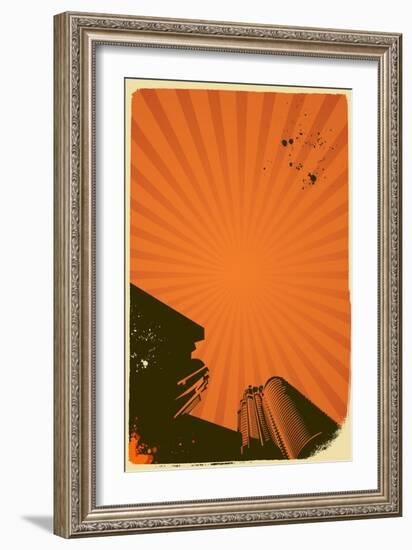 Abstract Vector Poster with Stripes-fet-Framed Art Print