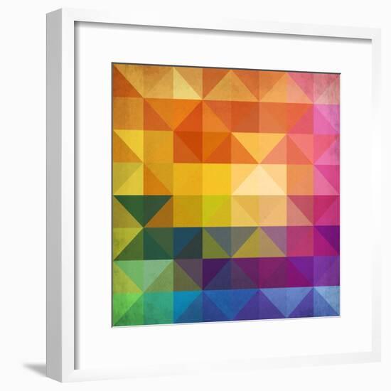 Abstract Vibrant Triangles-art_of_sun-Framed Premium Giclee Print