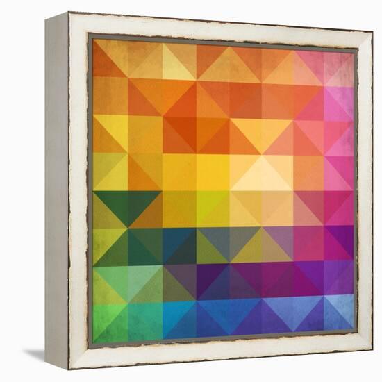 Abstract Vibrant Triangles-art_of_sun-Framed Stretched Canvas