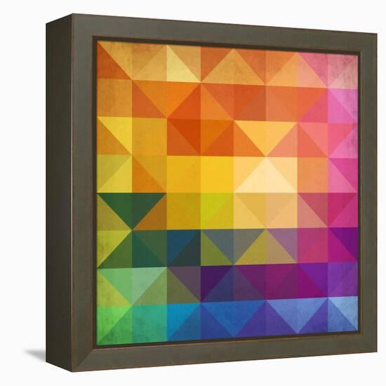 Abstract Vibrant Triangles-art_of_sun-Framed Stretched Canvas