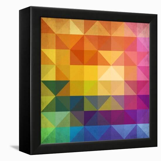 Abstract Vibrant Triangles-art_of_sun-Framed Stretched Canvas