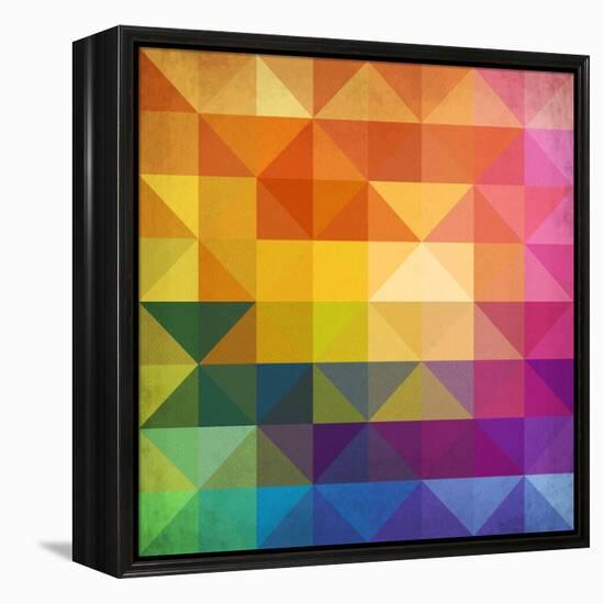 Abstract Vibrant Triangles-art_of_sun-Framed Stretched Canvas