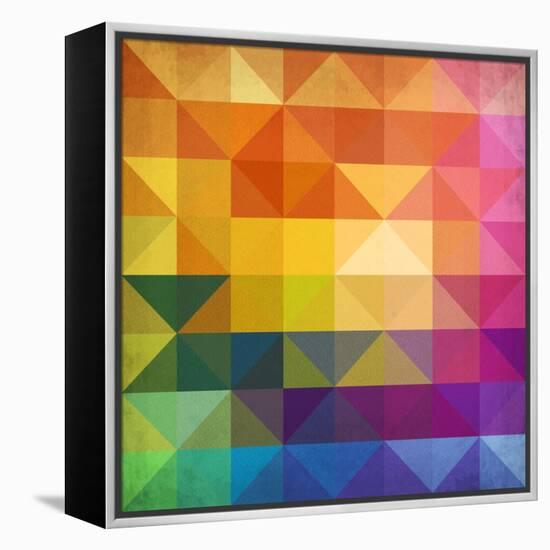 Abstract Vibrant Triangles-art_of_sun-Framed Stretched Canvas