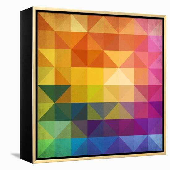 Abstract Vibrant Triangles-art_of_sun-Framed Stretched Canvas