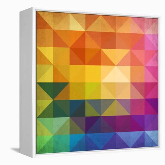 Abstract Vibrant Triangles-art_of_sun-Framed Stretched Canvas