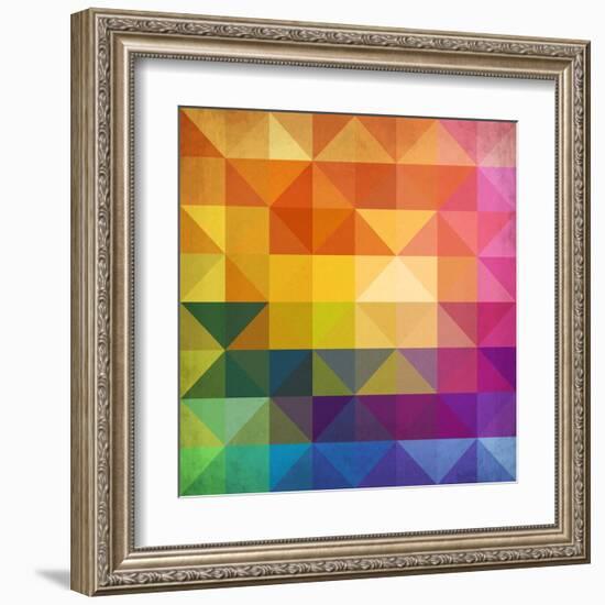 Abstract Vibrant Triangles-art_of_sun-Framed Art Print