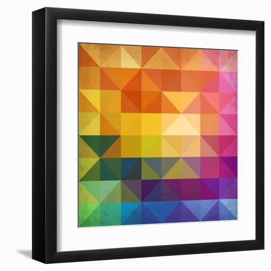 Abstract Vibrant Triangles-art_of_sun-Framed Art Print