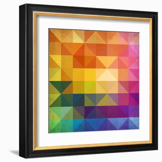 Abstract Vibrant Triangles-art_of_sun-Framed Art Print