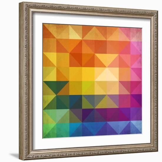 Abstract Vibrant Triangles-art_of_sun-Framed Art Print