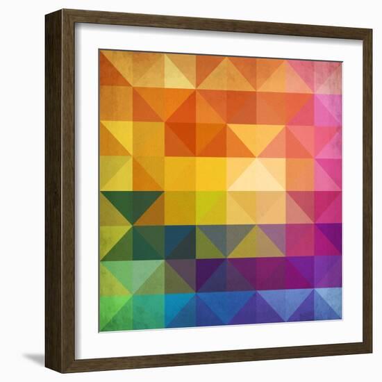 Abstract Vibrant Triangles-art_of_sun-Framed Art Print