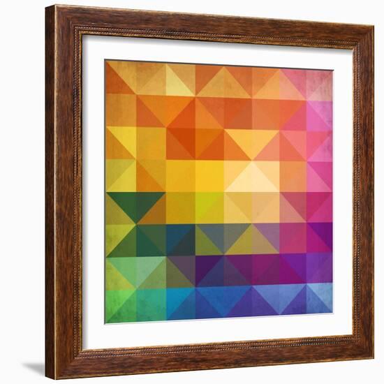 Abstract Vibrant Triangles-art_of_sun-Framed Art Print