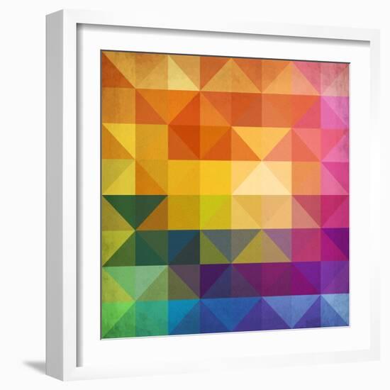 Abstract Vibrant Triangles-art_of_sun-Framed Art Print