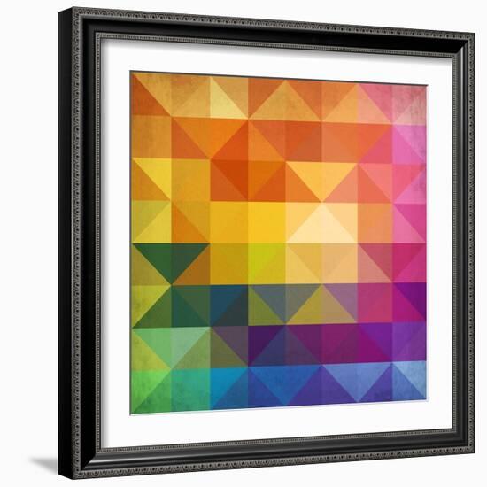 Abstract Vibrant Triangles-art_of_sun-Framed Art Print