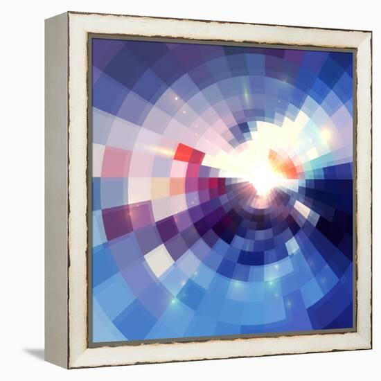Abstract Violet Shining Circle Tunnel Background-art_of_sun-Framed Stretched Canvas
