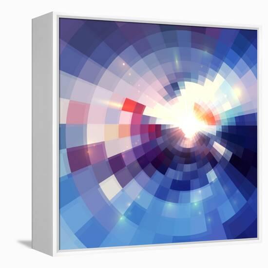 Abstract Violet Shining Circle Tunnel Background-art_of_sun-Framed Stretched Canvas