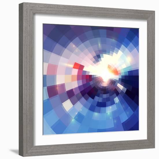 Abstract Violet Shining Circle Tunnel Background-art_of_sun-Framed Art Print
