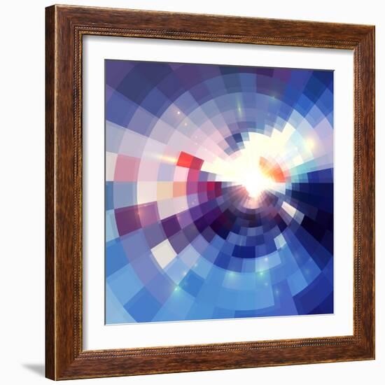 Abstract Violet Shining Circle Tunnel Background-art_of_sun-Framed Art Print