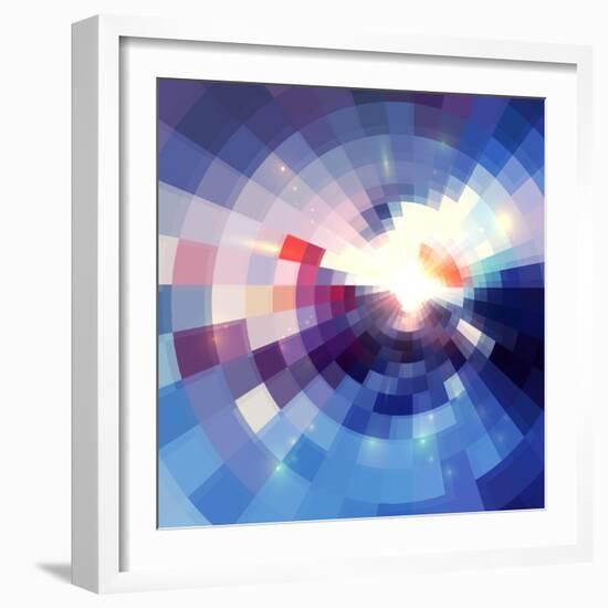 Abstract Violet Shining Circle Tunnel Background-art_of_sun-Framed Art Print