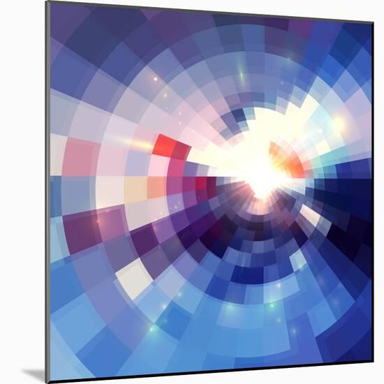 Abstract Violet Shining Circle Tunnel Background-art_of_sun-Mounted Art Print