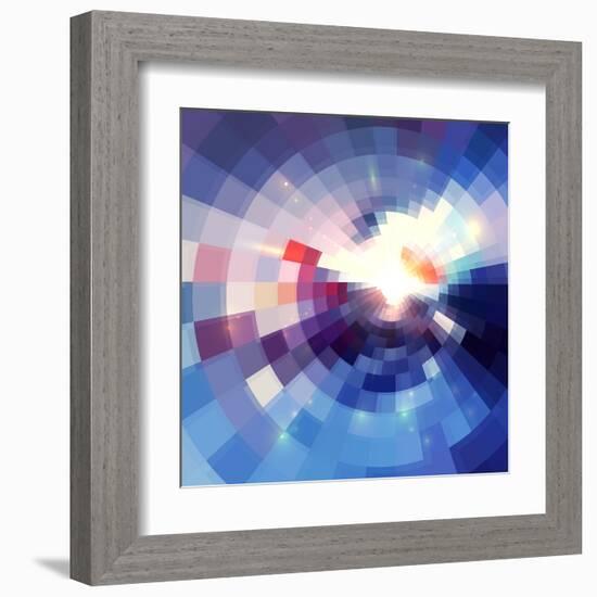 Abstract Violet Shining Circle Tunnel Background-art_of_sun-Framed Art Print