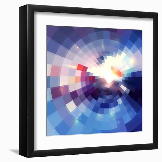 Abstract Violet Shining Circle Tunnel Background-art_of_sun-Framed Art Print