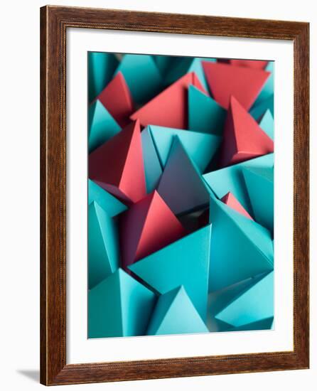 Abstract Wallpaper Consisting of Multicolored Pyramids-Comaniciu Dan-Framed Photographic Print