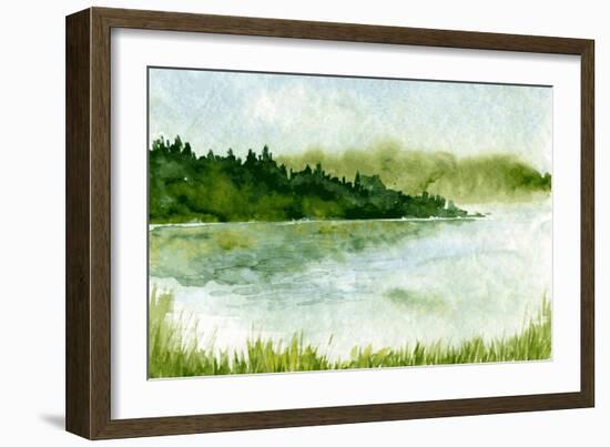 Abstract Watercolor Landscape-cat_arch_angel-Framed Premium Giclee Print