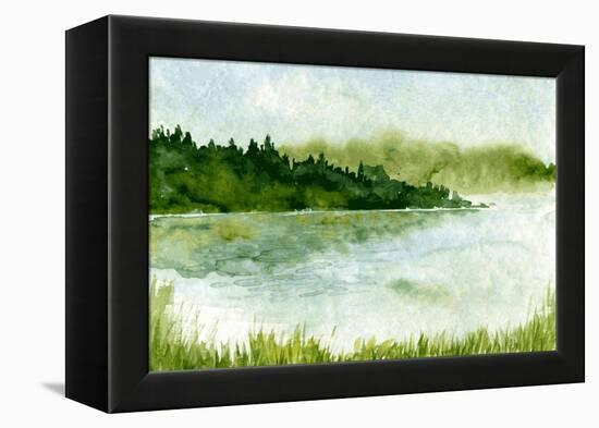 Abstract Watercolor Landscape-cat_arch_angel-Framed Stretched Canvas