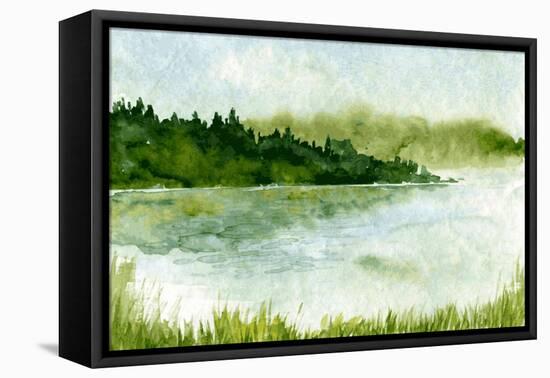 Abstract Watercolor Landscape-cat_arch_angel-Framed Stretched Canvas