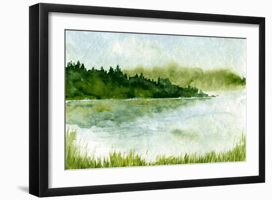 Abstract Watercolor Landscape-cat_arch_angel-Framed Art Print