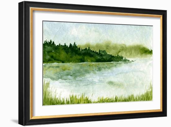 Abstract Watercolor Landscape-cat_arch_angel-Framed Art Print