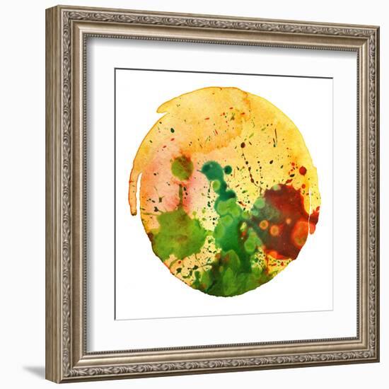 Abstract Watercolor Painting Blot Background-Rudchenko Liliia-Framed Art Print